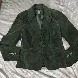 LOFT Dark Green Corduroy Blazer